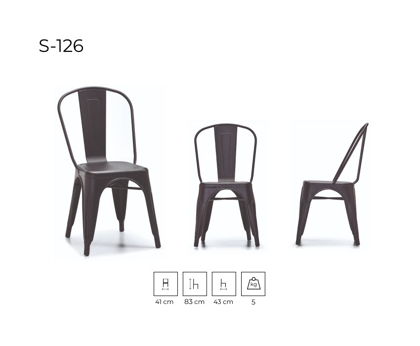 S-126 stolica dimenzije